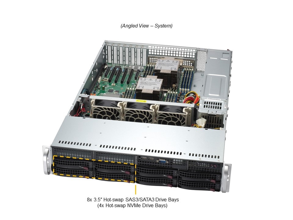 X13DEI-T,CSE-825BTS-R1K23LPP1,X13 Mainstream 2U 8HDD 10G