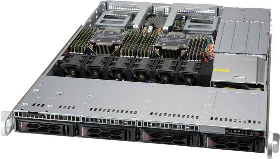 X12 CloudDC 1U, 4x 3.5" SATA, X12DDW-A6, PWS-861A-1R