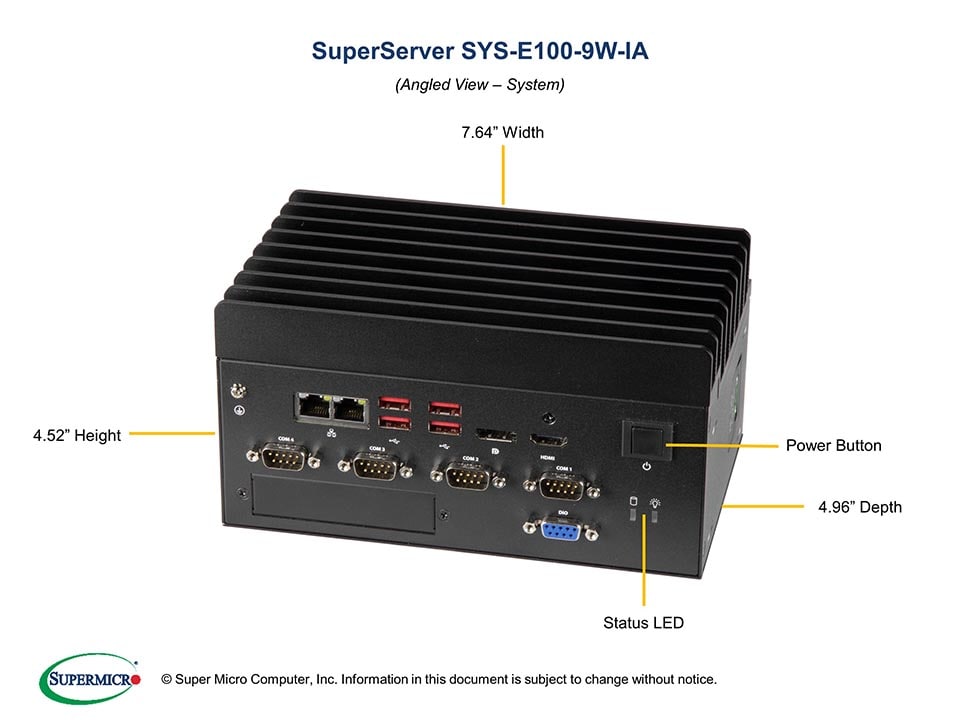 FanlessIndustrialSystem X11SWN-C-WOHS+CSE-E101-IA2,RoHS