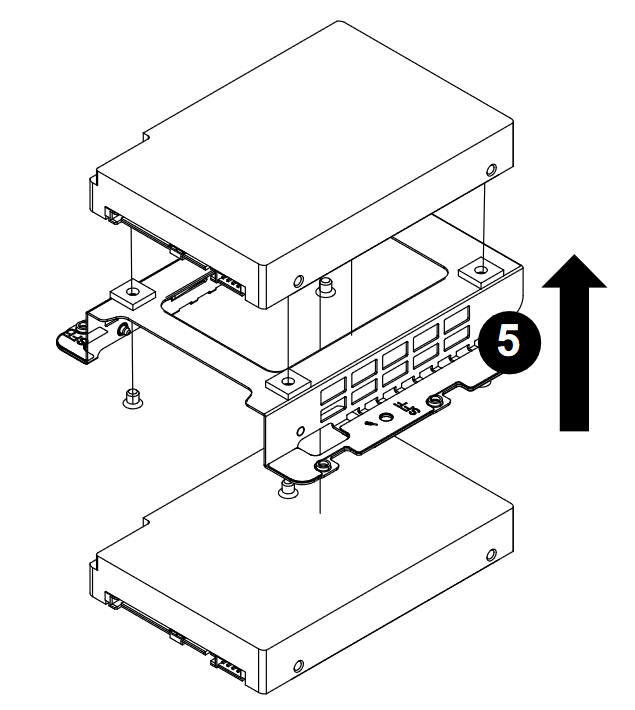 Fixed tool-less 2x 2.5" internal HDD bracket (2nd HDD requir