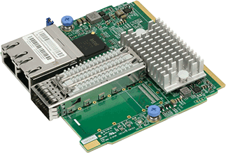 SIOM 1-port FDR IB QSFP+ and 2-port GbE RJ45, based on Mella