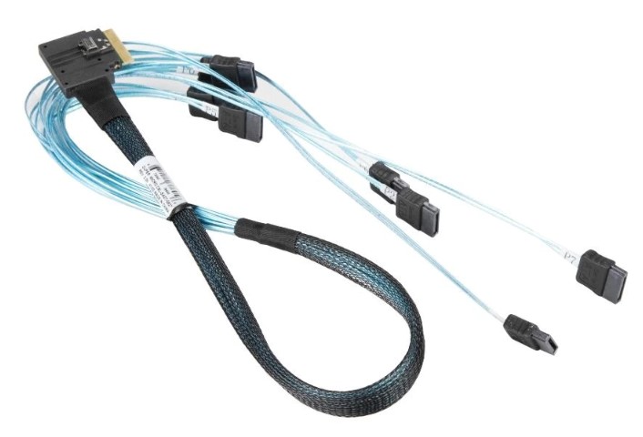 Supermicro Slimline SAS x8 (LA) to 8x SATA 70cm Cable