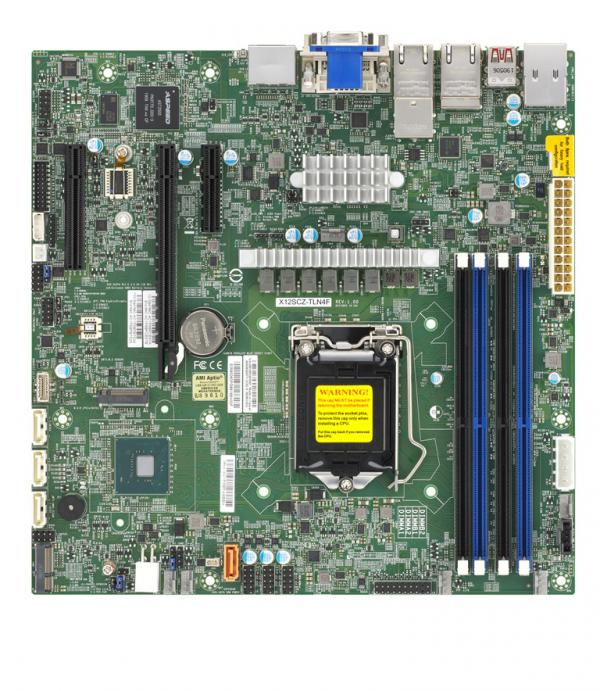 X12SCZ-TLN4F,Micro ATX,Comet Lake PCH W480,LGA1200,1 PCI