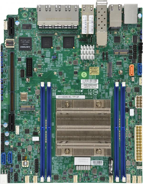 X11SDW-8C-TP13F,Intel SKL Xeon D Soc,4xDDR4 2400MHz 512G