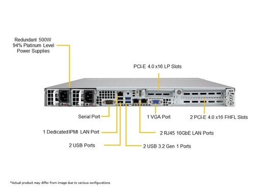 [SYS-510P-WTR] UP 1U WIO X12SPW-TF, CSE-815TQC-R504WB2,HF,RoHS