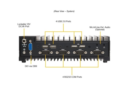 [SYS-E100-13AD-C] Fanless CSE-E101-04 + X13SAN-C-WOHS