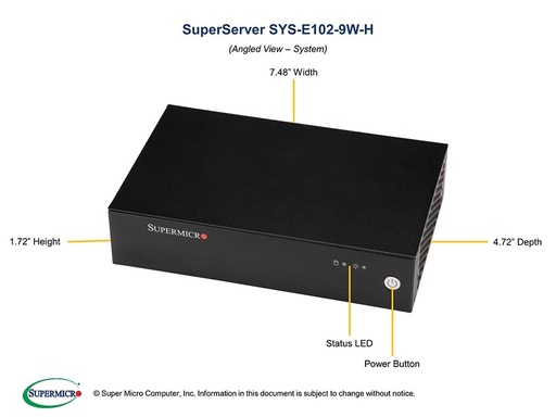 [SYS-E102-9W-H] CSE-E102 + MBD-X11SWN-H,RoHS