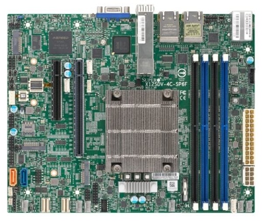 [MBD-X12SDV-4C-SP6F-O] Embedded FlexATX, Xeon ICX-D, Dual 25GSFP28,Quad1GbE,IPM